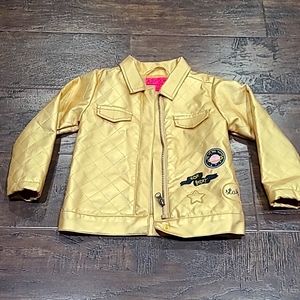 Betsy Johnson 2T Gold Quilted Lined Like New Jacket